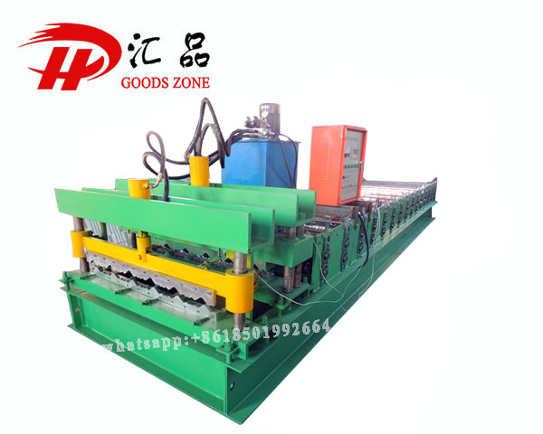 820 Aluminum Corrugating Roof Tile Roll Forming Machine For Step Tile Roofing Sheet