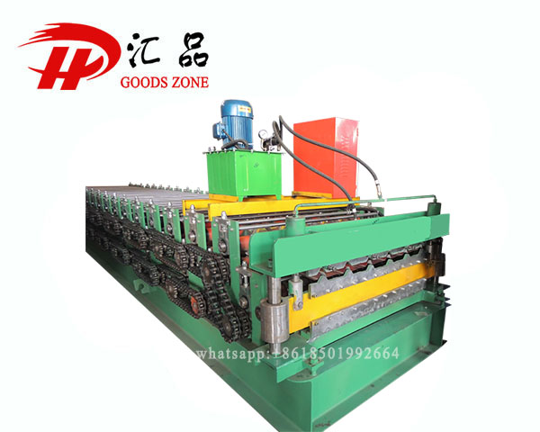 Pakistan Colour Coated Two Profile Sheets Forming Machine 975-1040 Model